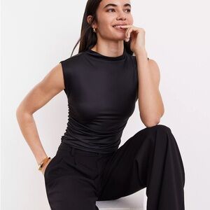 LOFT Versa 360 Ruched Mock Neck Top